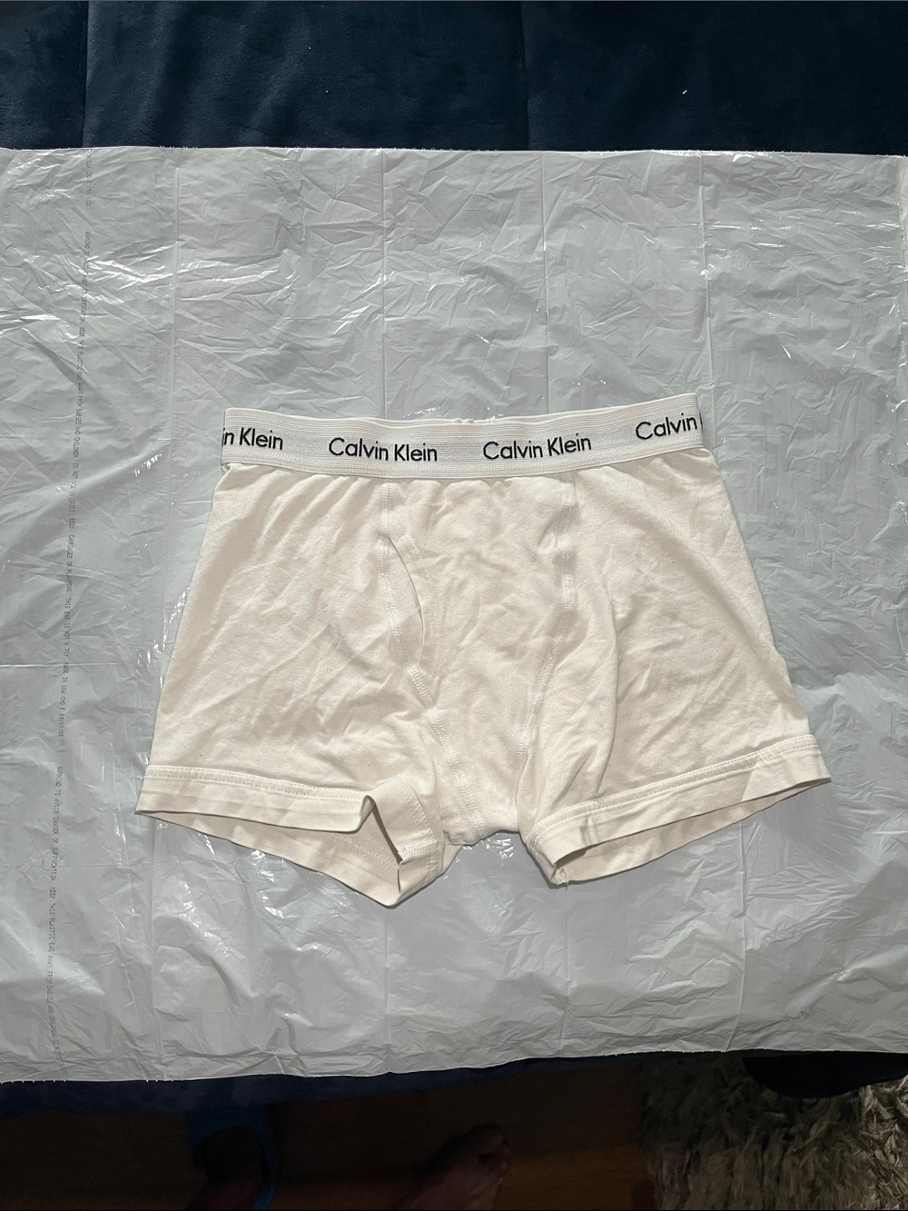 Calvin Klein White Men's Cotton Boxer Briefs with Logo Waistband